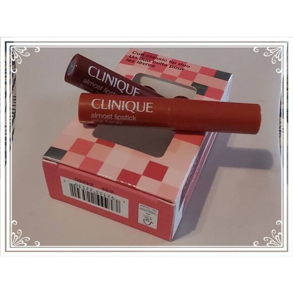 NIB~Clinique Cult Classic Black & Pink Honey Lip Duo - Picture 2 of 3